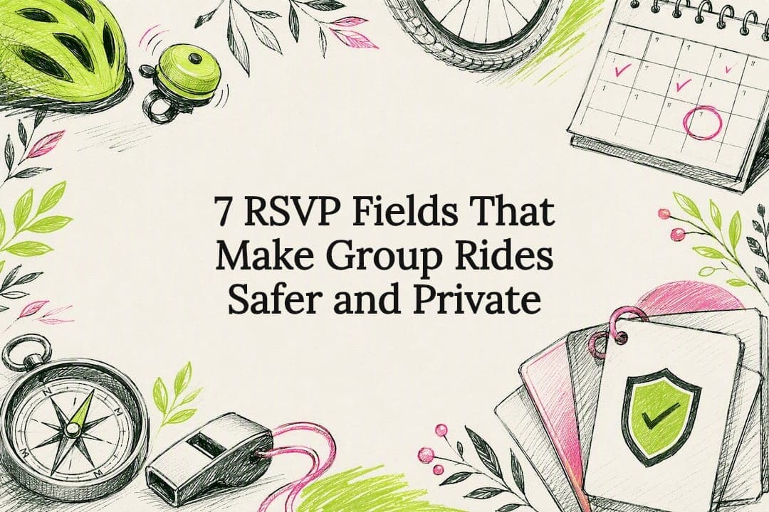 Decorative group ride RSVP title card