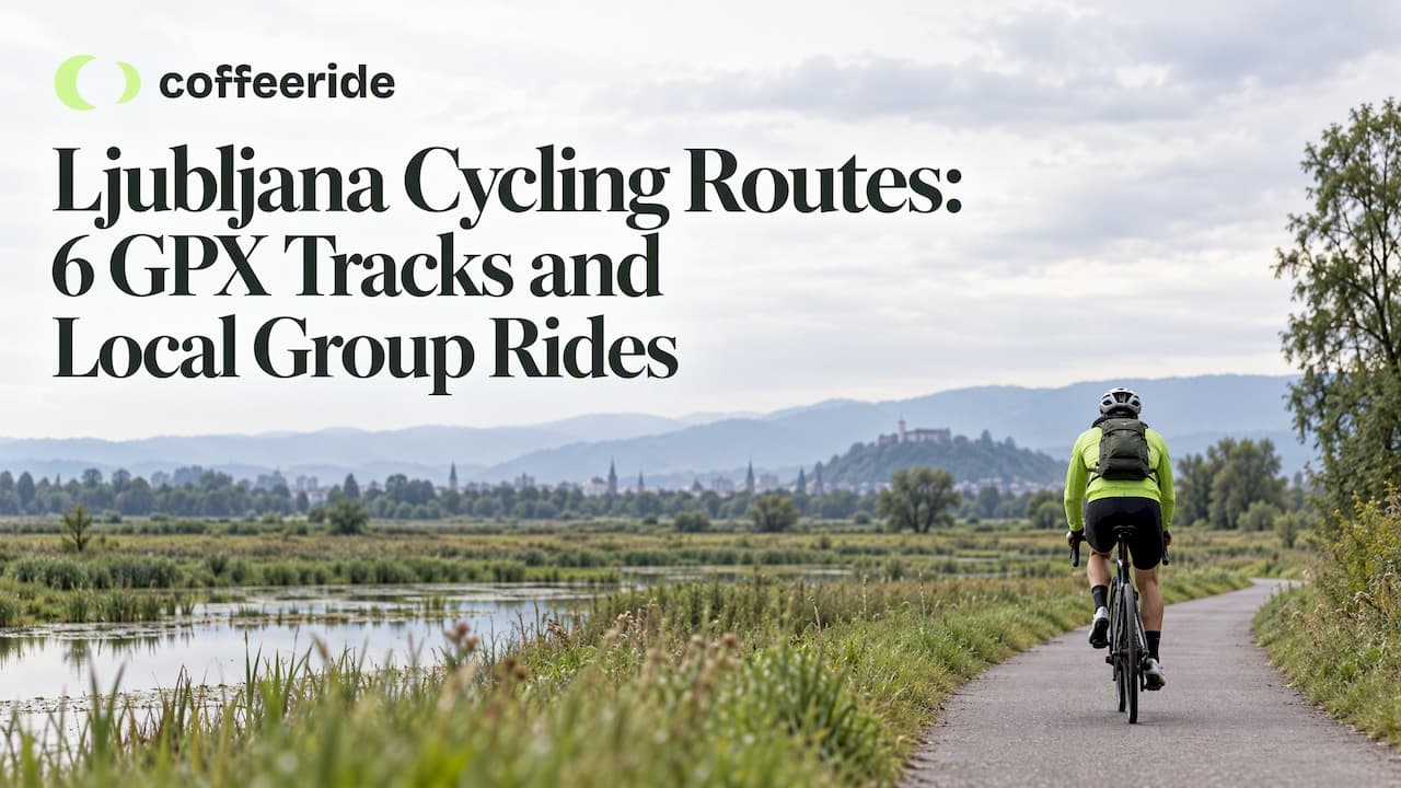 Cyclist crossing the open Ljubljana Marshes
