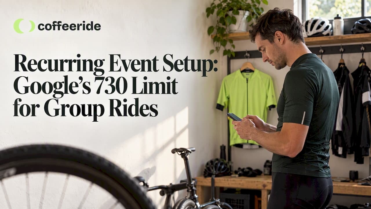 Cycling club leader setting up a recurring ride