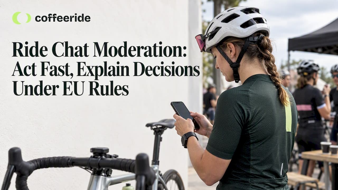 Cycling moderator reviews a ride chat