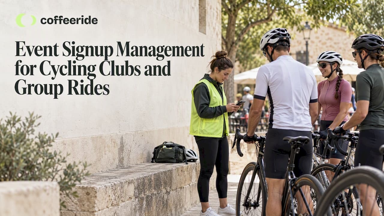Cycling club leader checking arriving riders