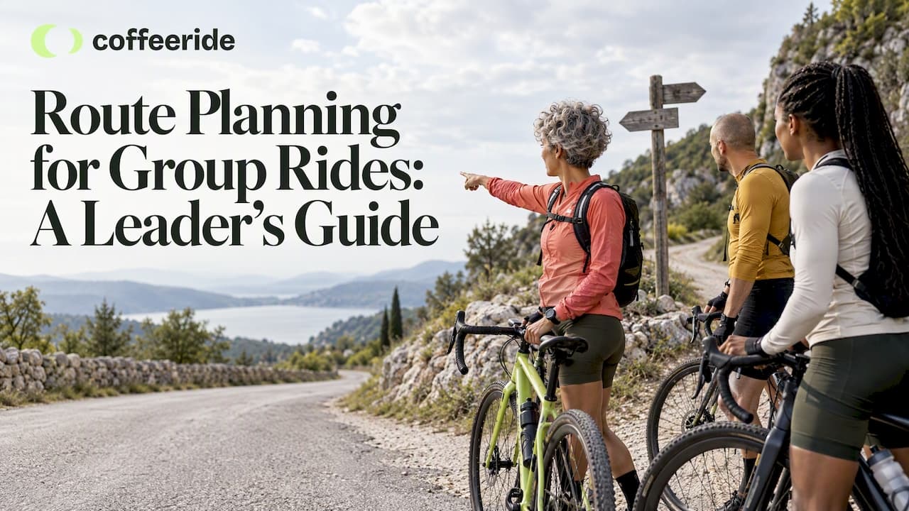 Cyclists pause to choose a road fork