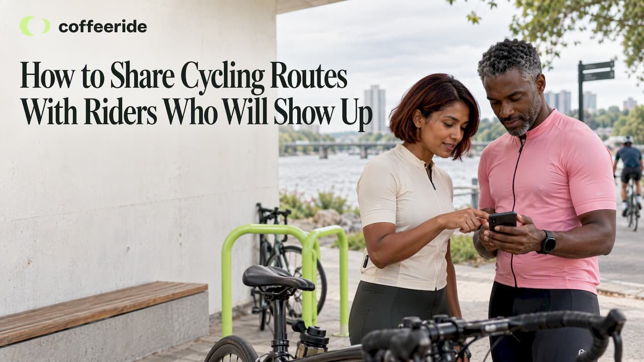 Cyclists comparing a route before riding