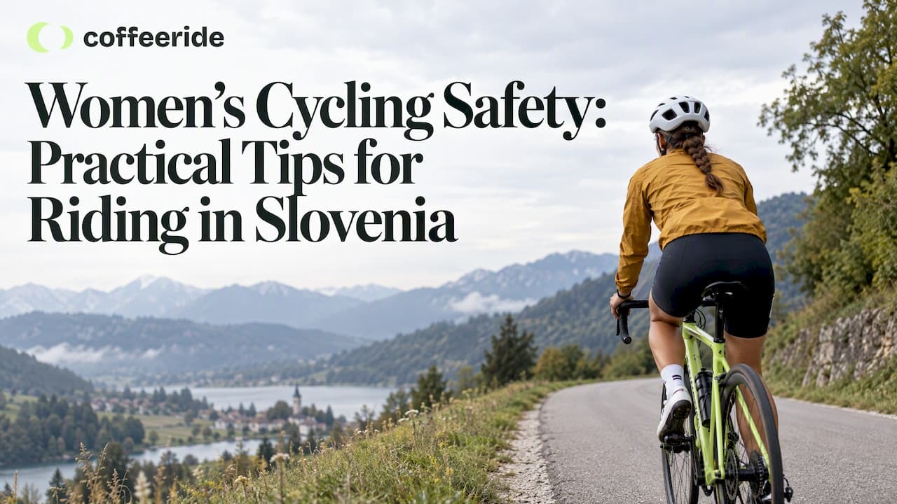 Woman cyclist riding a Slovenian country road